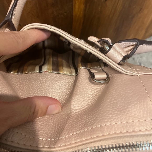 Tignanello Leather Satchel Shoulder Bag Multi CC Slots Organizer Pink - Picture 10 of 13